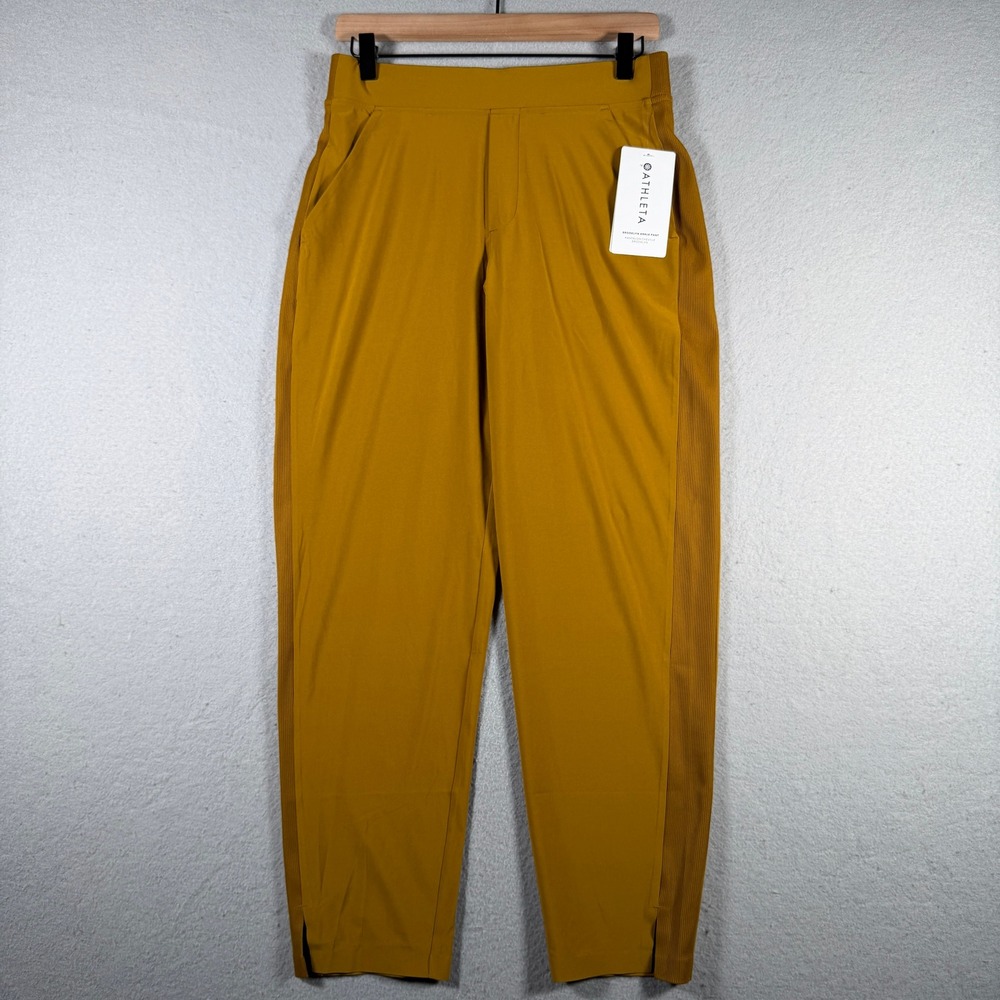 Athleta Brooklyn Ankle Pant Mustard Yellow Joggers 198671 Size 4 NWT